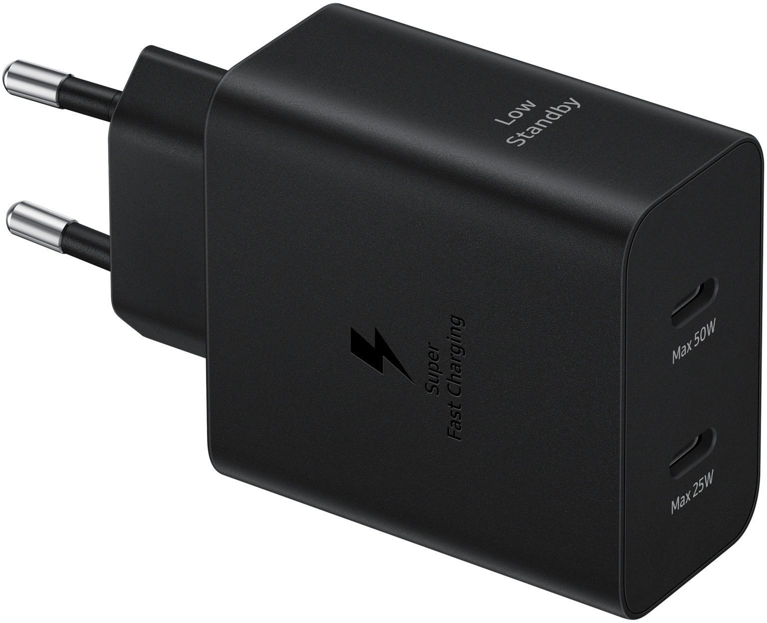 

Сетевое зарядное устройство Samsung EP-T5020 50 Вт, EU, 2xUSB type-C, Quick Charge, PD, черный (EP-T5020XBEGWW), кабель type-C/type-C, EP-T5020