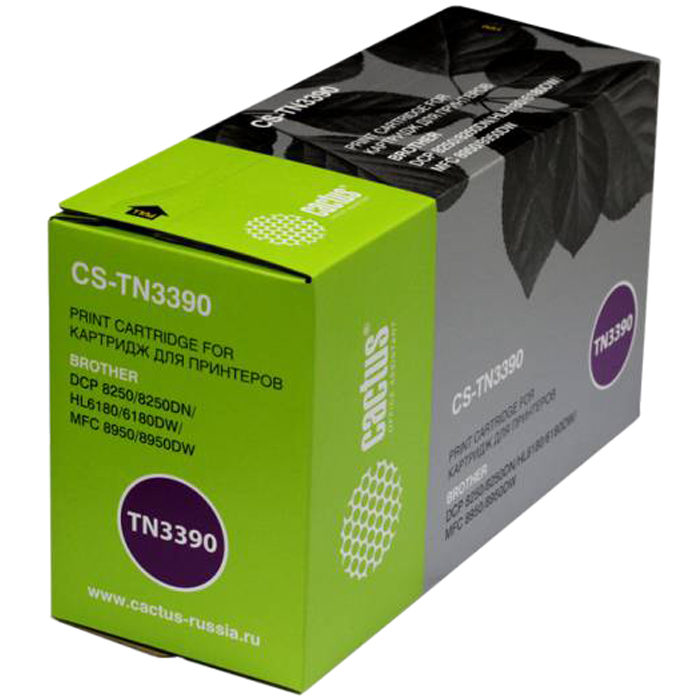 

Картридж лазерный Cactus CS-TN3390 (TN-3390), черный, 12000 страниц, совместимый для Brother HL-6180DW, DCP-8250DN, MFC-8950DW