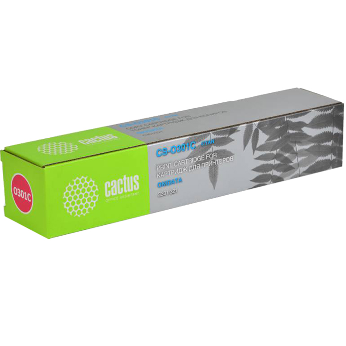 

Картридж лазерный Cactus CS-O301C (O301C), голубой, 1500 страниц, совместимый, для OKI Oki C301 / 321