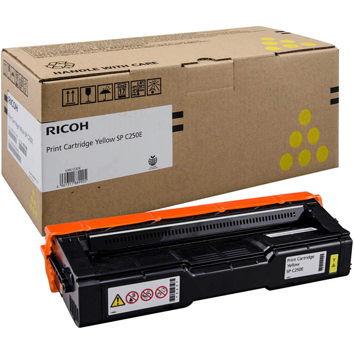 

Картридж лазерный Ricoh SPC250E Y/407546, желтый, 1600 страниц, оригинальный для Ricoh SP-C250DN / C250SF, SPC250E Y
