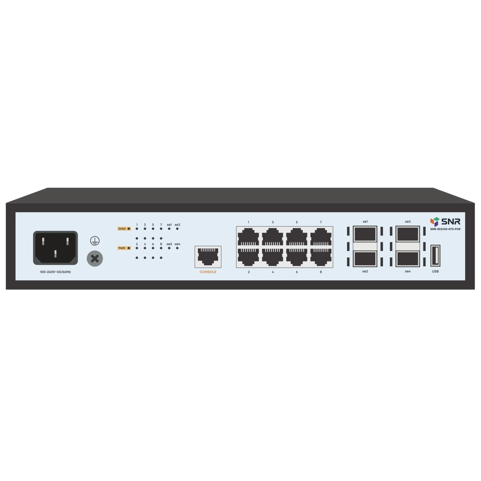 

Коммутатор SNR S5210G-8TX-POE, управляемый, кол-во портов: 8x1000, кол-во SFP/uplink: SFP+ 4x10 Гбит/с, установка в стойку, PoE: 8x30 Вт (макс. 125 Вт) (SNR-S5210G-8TX-POE), S5210G-8TX-POE