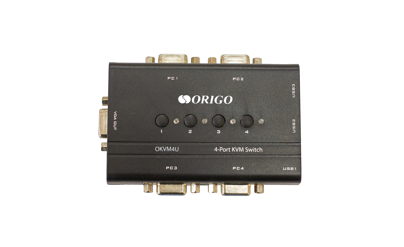 

Переключатель KVM (КВМ) Origo OKVM4U, 4-ПК, VGA/USB до 2048x1536, клавиатура USB, мышь USB (OKVM4U/A1A), OKVM4U