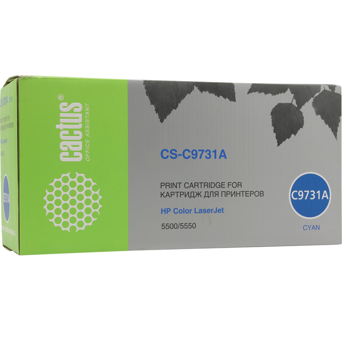 

Картридж лазерный Cactus CS-C9731AR (C9731A), голубой, 12000 страниц, совместимый, для CLJ 5550hdn / 5550 / 5550dn / 5550dtn / 5550n / 5500 / 5500dn / 5500dtn / 5500hdn / 5500n