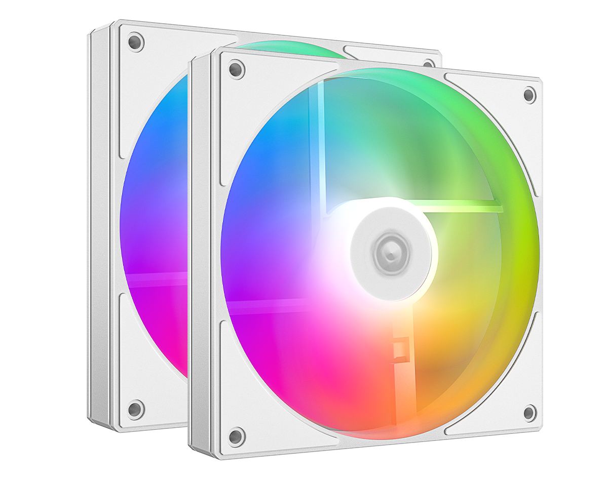 

Комплект вентиляторов ID-COOLING AS-140-ARGB-W DUET, 140 мм, 1800rpm, 24.9 дБ, 4-pin PWM + 3-pin 5V ARGB, 2шт, белый, ARGB подсветка (IDC_AS-140-ARGB-W DUET), AS-140-ARGB-W DUET
