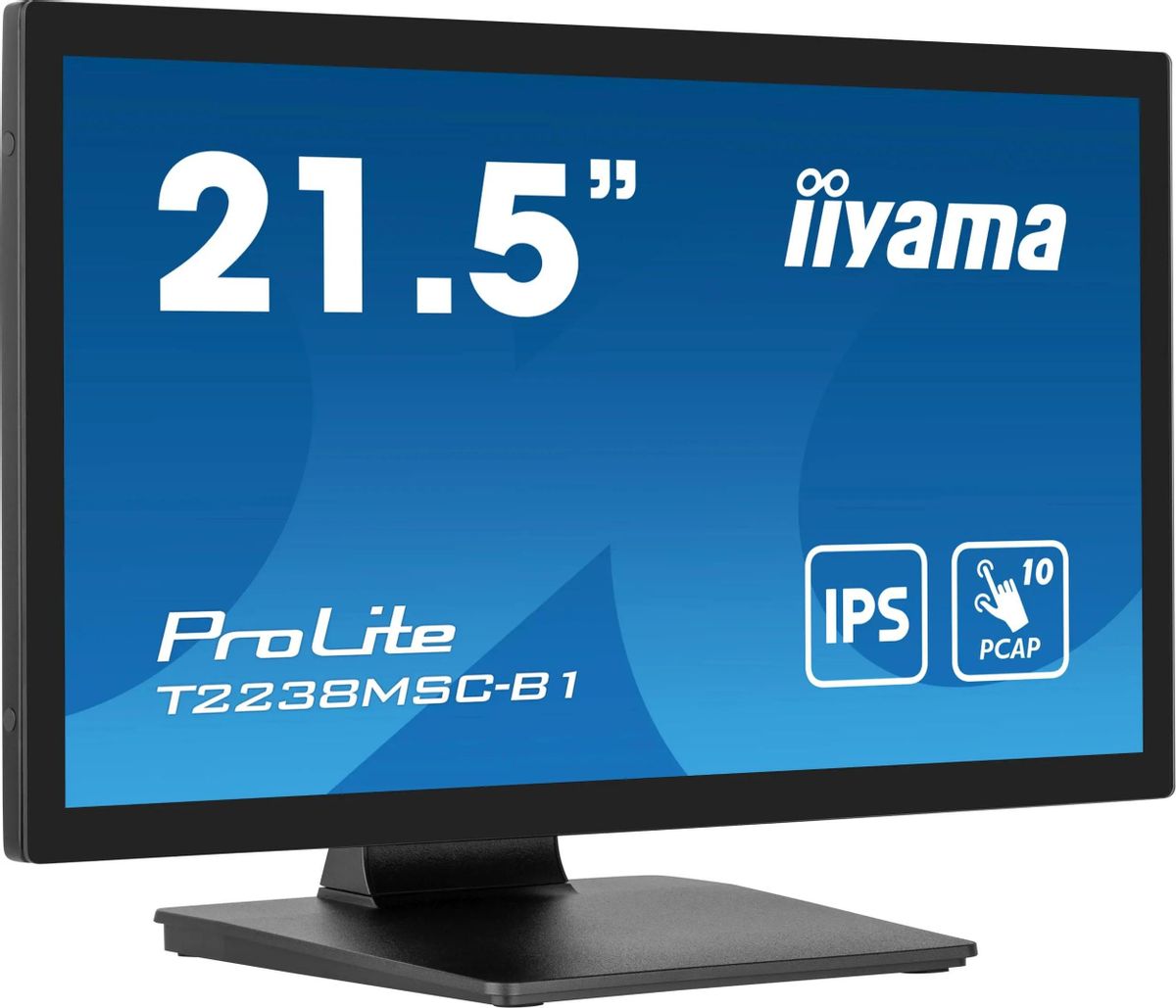 

Монитор 21.5" Iiyama ProLite T2238MSC-B1 IPS, сенсорный, 1920x1080 (16:9), 600кд/м2, 5 мс, 178°/178°, HDMI, DisplayPort, USB-Hub, черный (T2238MSC-B1), T2238MSC-B1