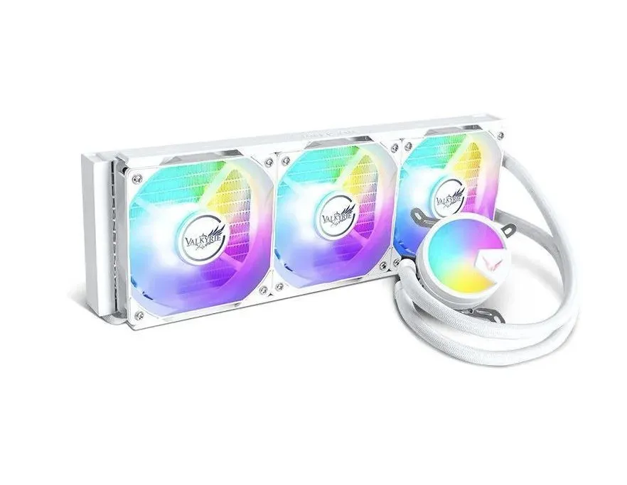 

Жидкостное охлаждение Valkyrie A360 для Socket 115x/2066/2011/2011-3/1200/1700/1851/AM5/AM4, 280 Вт, 3x120 мм, ARGB, белый (VK_A360-ARGB-WH), A360