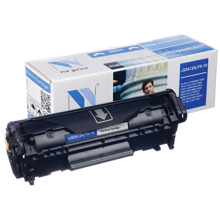 

Картридж NV Print Q2612A/FX-10 LJ 1010/1015/1022/3020, Canon L100/M4010/ (2000стр) (NV-Q2612A/FX10), Черный
