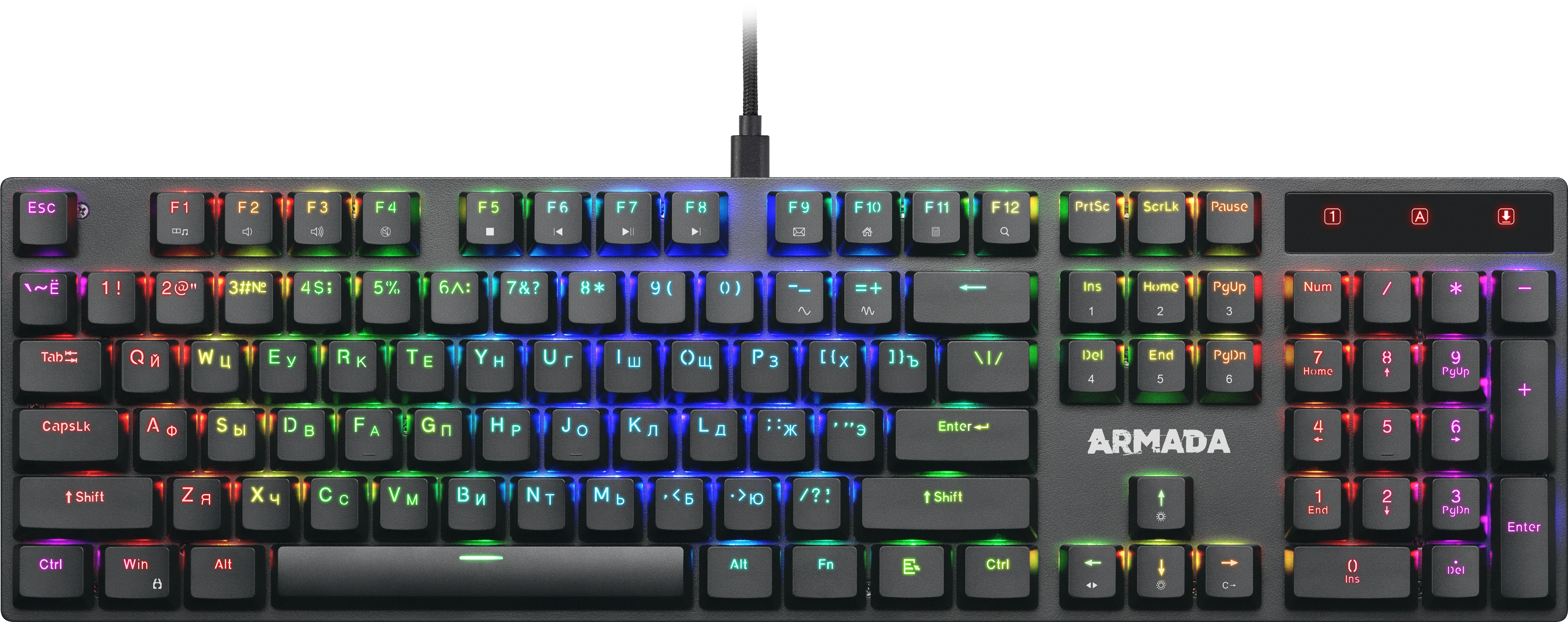 

Клавиатура проводная DEFENDER GK-004 , механическая, Outemu Red, подсветка, USB, черный (45004), GK-004