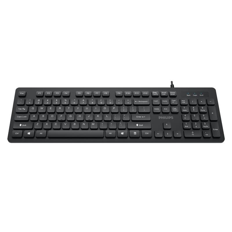 

Клавиатура проводная Philips SPK6264B, мембранная, USB, черный (SPK6264B), SPK6264B