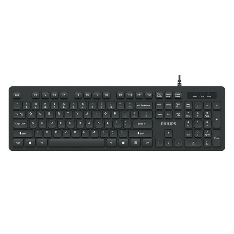 

Клавиатура проводная Philips SPK6237, мембранная, USB, черный (SPK6237), SPK6237