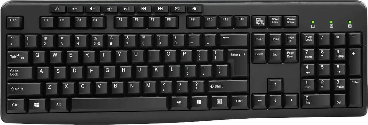 

Клавиатура проводная Oklick 305M, мембранная, USB, черный (1659987), 305M