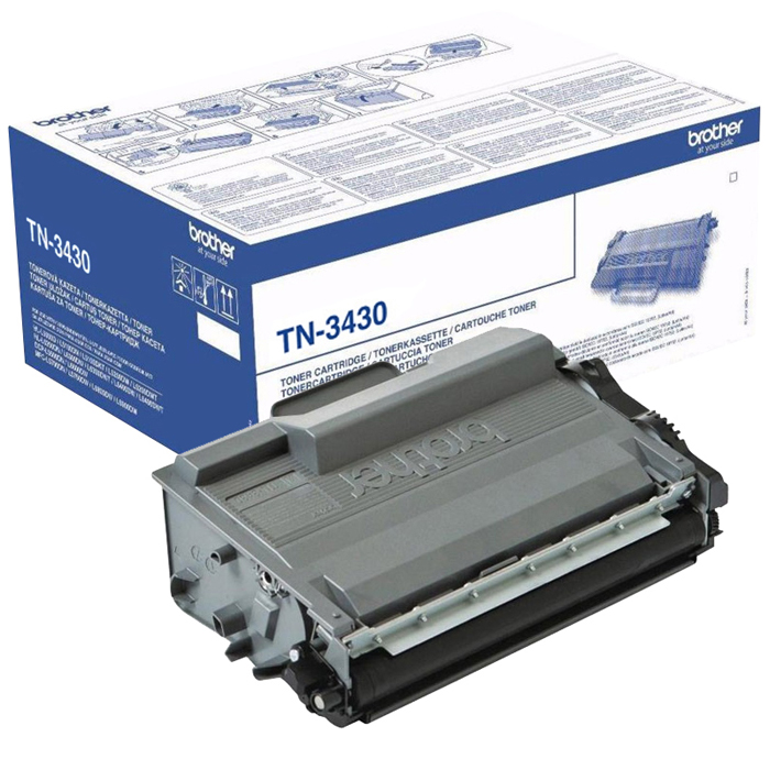 

Картридж лазерный Brother TN-3430, черный, 3000 страниц, оригинальный для Brother HL-L5000D / L5100DN / L5100DNT / L5200DW / L5200DWT / L6250DN / L6300DW / L6300DWT / L6400DW / L6400DWT, DCP-L5500DN / L6600DW, MFC-L5700DN / L5750DW / L6800DW / L6800DWT / 
