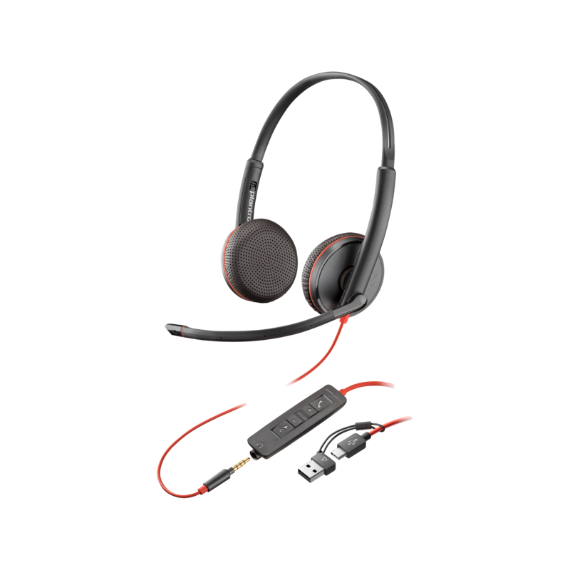 

Проводная гарнитура Plantronics Blackwire 3225 , стерео, нет данных, USB Type-C, чёрный (8X229A6), Blackwire 3225