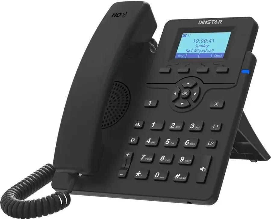 

VoIP-телефон DINSTAR C60U, 2 линии, 2 SIP-аккаунта, монохромный дисплей, черный (C60U), C60U