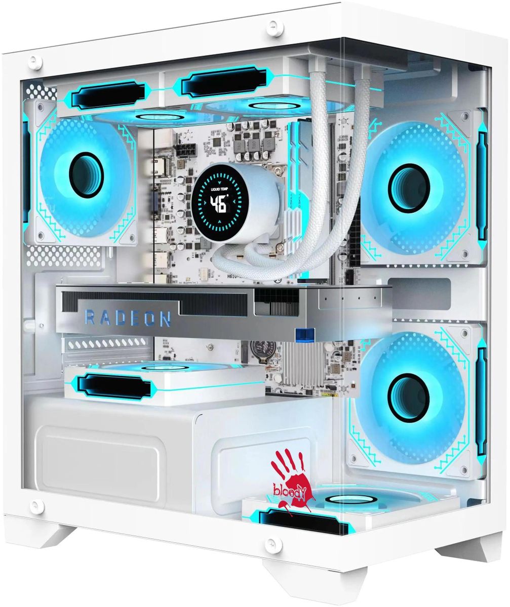 Корпус Bloody BD-CC103-WH, Mini-Tower, без БП, белый