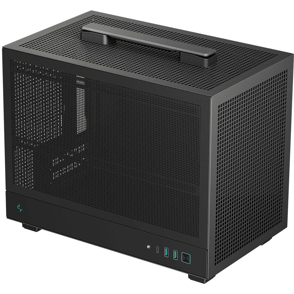 Корпус Deepcool CH160 MESH, Micro-Tower, без БП, черный