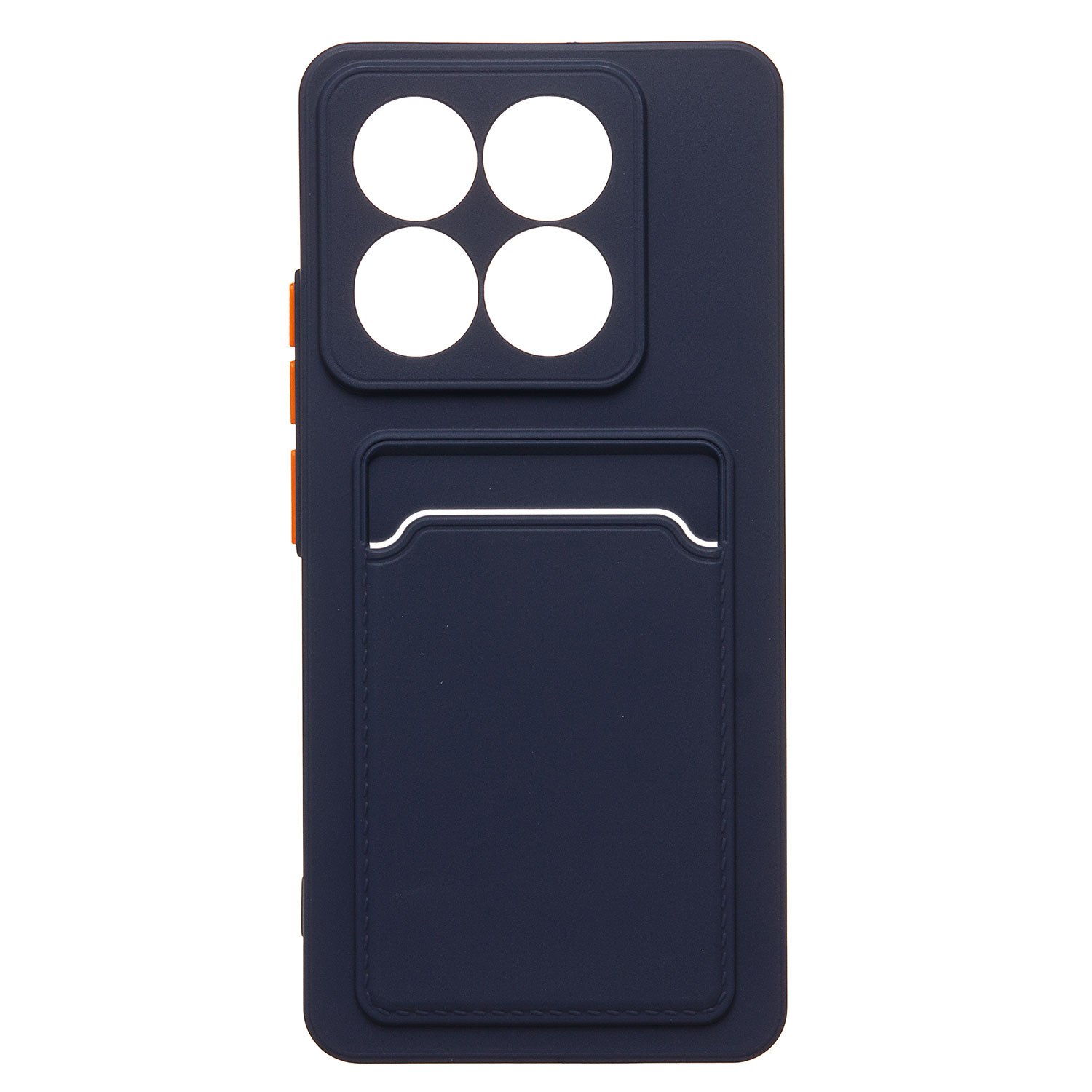Чехол-накладка SC337 c картхолдером для смартфона Xiaomi 14T, темно-синий