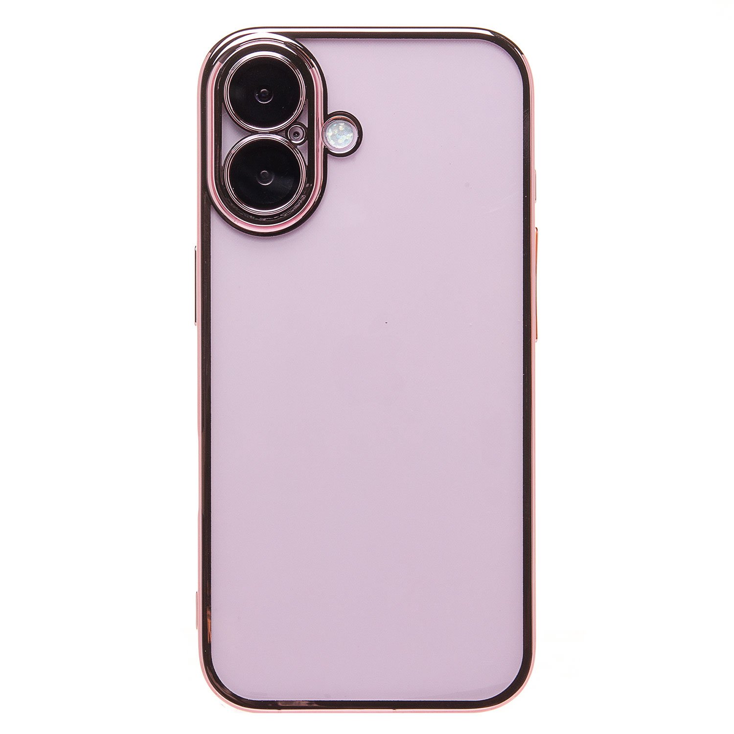 

Чехол-накладка Activ PC073 для смартфона Apple iPhone 16, пластик, силикон, розовое золото (236478)
