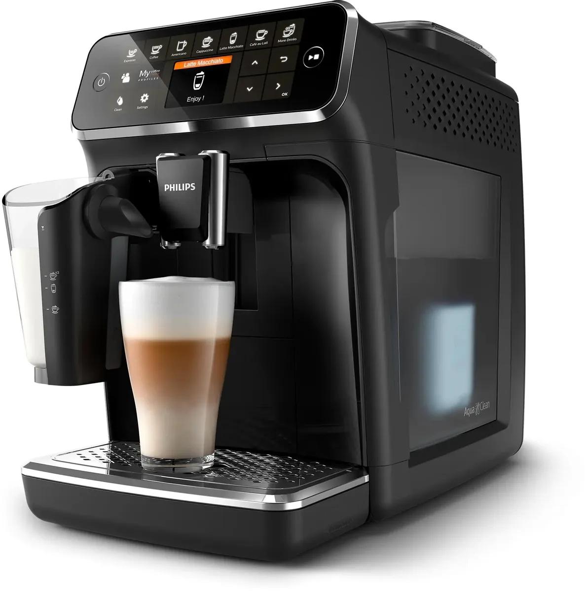 

Кофемашина автоматическая Philips EP4341/51, молотый/зерновой, 1.8 л, автоматический капучинатор, керамические жернова, дисплей, черный/серебристый, 1.5 кВт (EP4341/51), EP4341/51