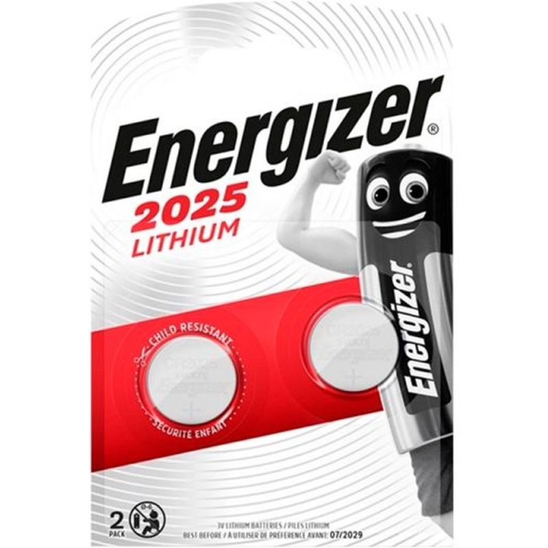 Батарейка Energizer, CR2025, 3V, 2 шт