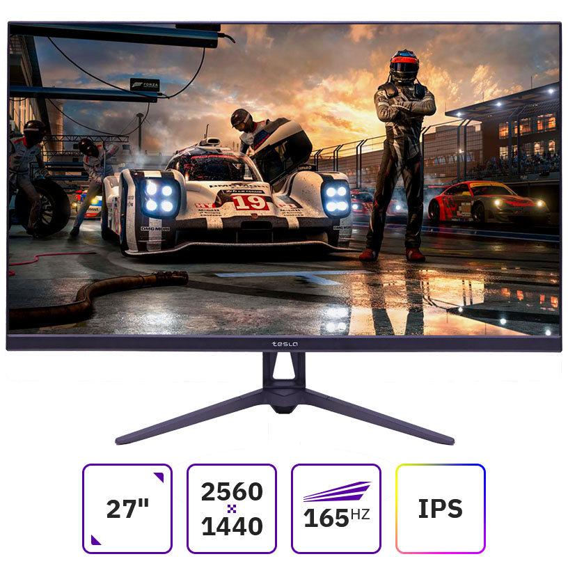 Монитор 27" TESLA Q2722DCG IPS, 2560x1440 (16:9), 300кд/м2, 165 Гц, 2 мс, HDMI, DisplayPort, черный (Q2722DCG), после ремонта, воставновление шлейфа матрицы
