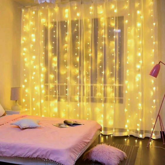 Гирлянда ЭРА ЕNIG - 320W светодиодная занавес, 3 м x 2 м, теплый белый