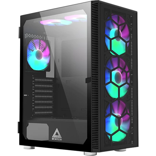 

Корпус MONTECH X3 Glass, ATX, Midi-Tower, USB 3.0, RGB подсветка, черный, без БП (X3 GLASS BL), X3 Glass