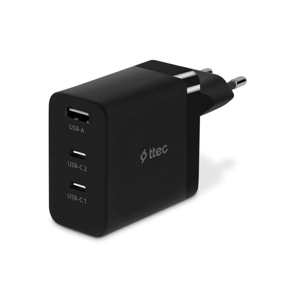 

Сетевое зарядное устройство TTEC SmartCharger 65 Вт, USB, EU, 2xUSB type-C, Quick Charge, PD, черный (2SCG03S)