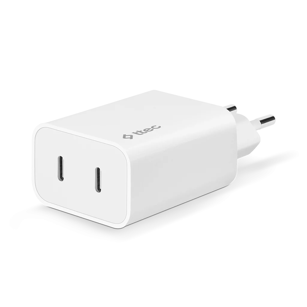

Сетевое зарядное устройство TTEC SmartCharger 40 Вт, EU, 2xUSB type-C, Quick Charge, PD, белый (2SCS27B)