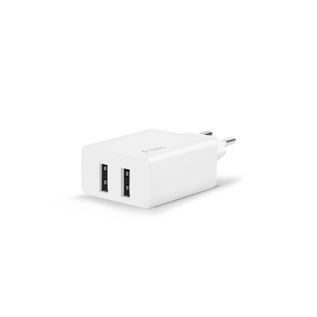 

Сетевое зарядное устройство TTEC SmartCharger 12 Вт, 2xUSB, EU, белый (2SCS21B)