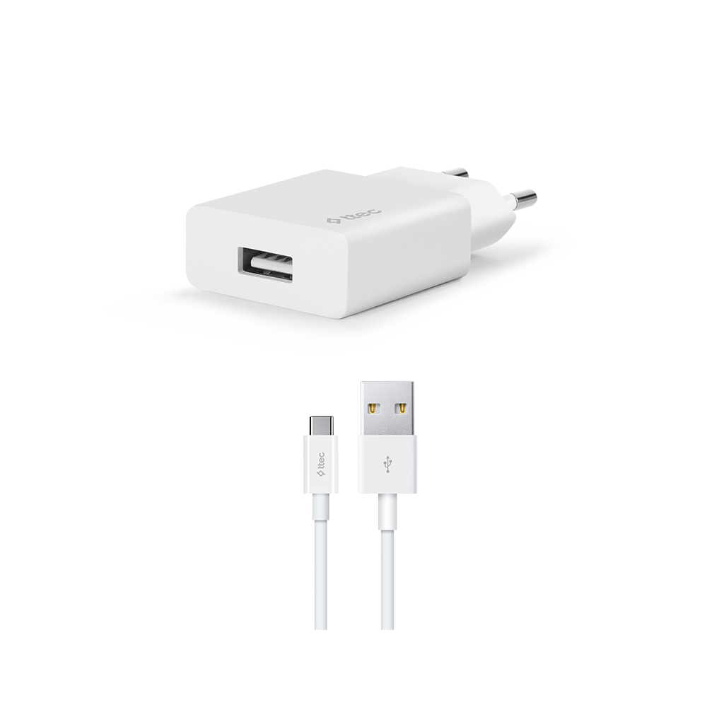 

Сетевое зарядное устройство TTEC SmartCharger 10.5 Вт, USB, EU, белый (2SCS20CB), кабель USB Type C