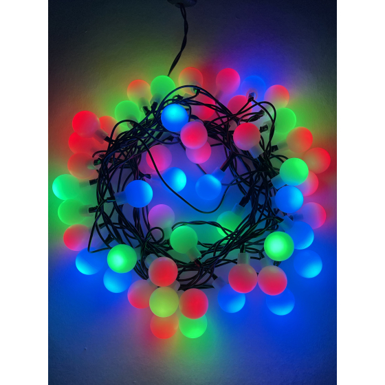 Гирлянда ЭРА Нить Шарики светодиодная нить, 5 м, разноцветный