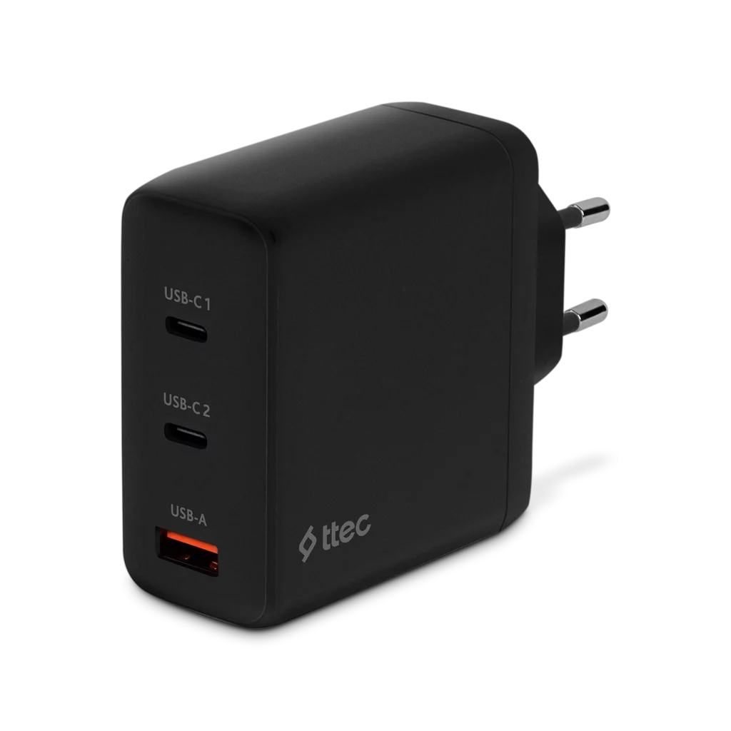 

Сетевое зарядное устройство TTEC SmartCharger 120 Вт, USB, EU, 2xUSB type-C, Quick Charge, PD, черный (2SCG04S)