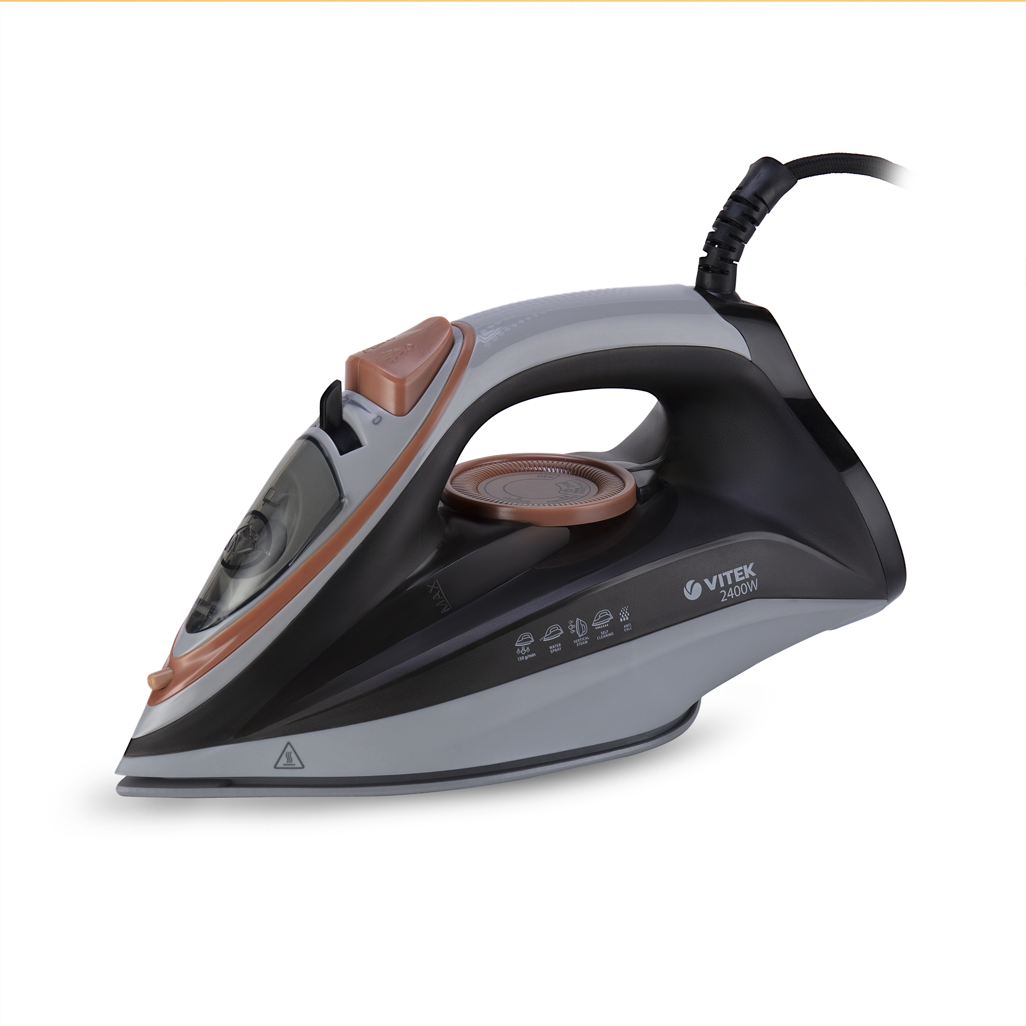 

Утюг Vitek VT-8331 2.4 кВт, длина шнура 1.8 м, серый (VT-8331), VT-8331