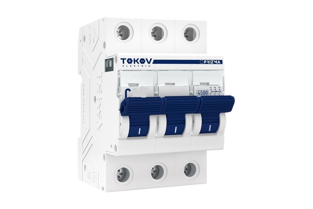 

Выключатель автоматический TOKOV ELECTRIC TKE-PZ45-MCBI-3-16-C трехполюсный (3P/3П) 16А C 4.5кА (TKE-PZ45-MCBI-3-16-C), TKE-PZ45-MCBI-3-16-C
