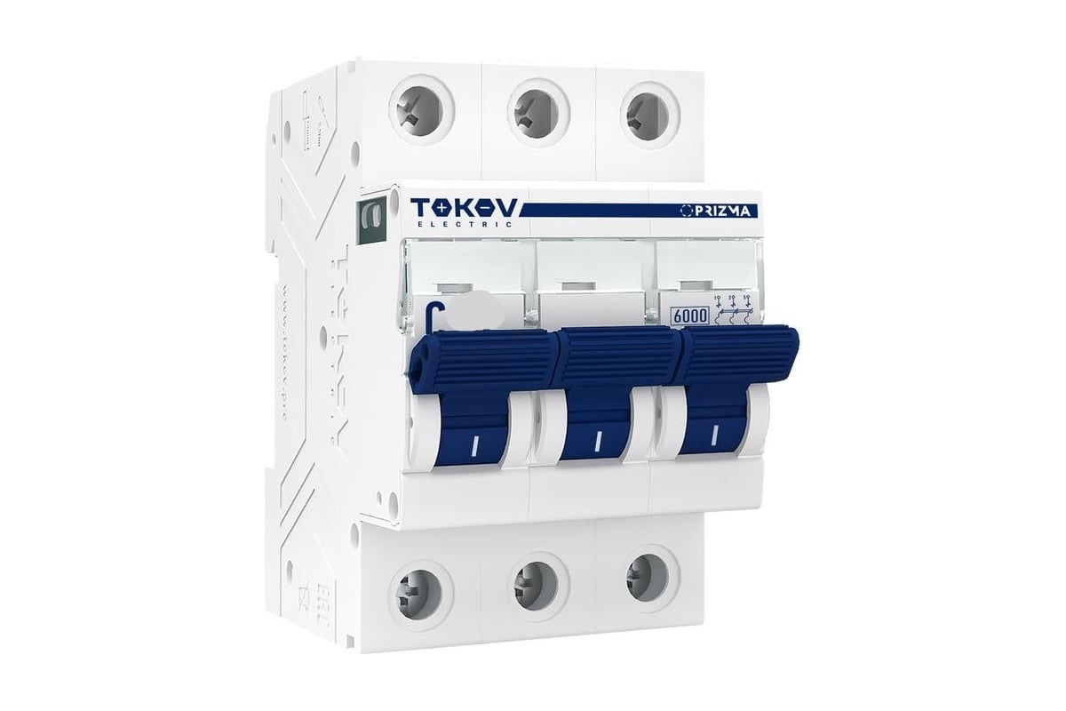 

Выключатель автоматический TOKOV ELECTRIC TKE-PZ60-MCBI-3-16-C PRIZMA трехполюсный (3P/3П) 16А C 6 kA (TKE-PZ60-MCBI-3-16-C), TKE-PZ60-MCBI-3-16-C