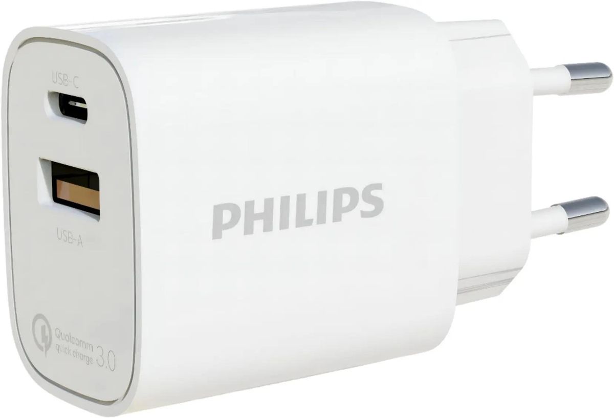 

Сетевое зарядное устройство PHILIPS DLP4317 20 Вт, USB, EU, USB type-C, Quick Charge, PD, белый (DLP4317CW/70), DLP4317