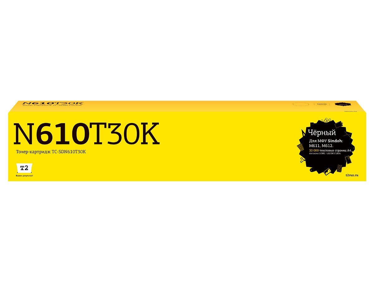 

Картридж лазерный T2 TC-SDN610T30K (N610T30K), черный, 30000 страниц, совместимый для Sindoh N612/N613/N610/N611