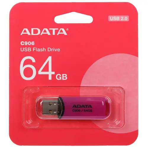 

Флешка 64Gb USB 2.0 ADATA Classic C906, фиолетовый (AC906-64G-RPP)