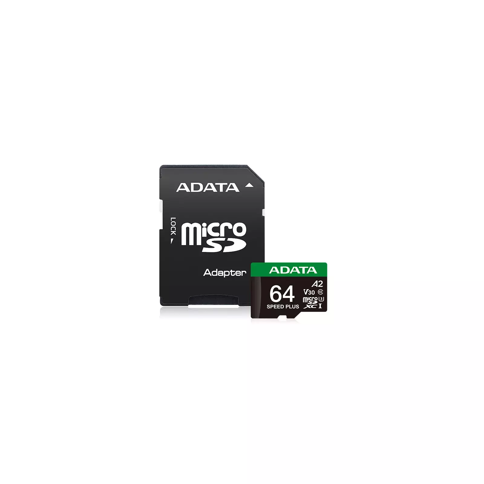 

Карта памяти 64Gb microSDXC ADATA Class 10 UHS-I U3 V30 A2 + адаптер (UD64GUI3V30A2SP-RA1)