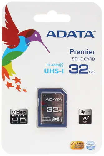 Карта памяти 32Gb SDHC ADATA Class 10 UHS-I A1 ASDH32GUICL10-R 670₽