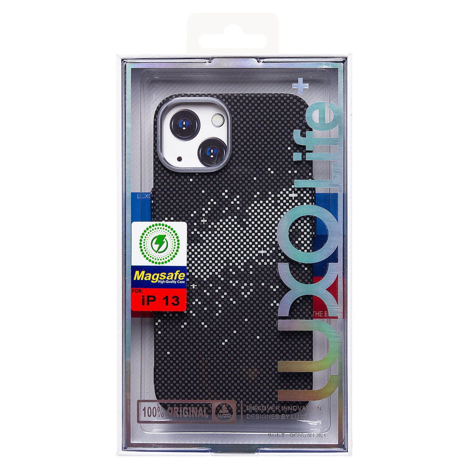 

Чехол-накладка Luxo Creative PC для смартфона Apple iPhone 13, TPU, черный/серый 135 (235871)