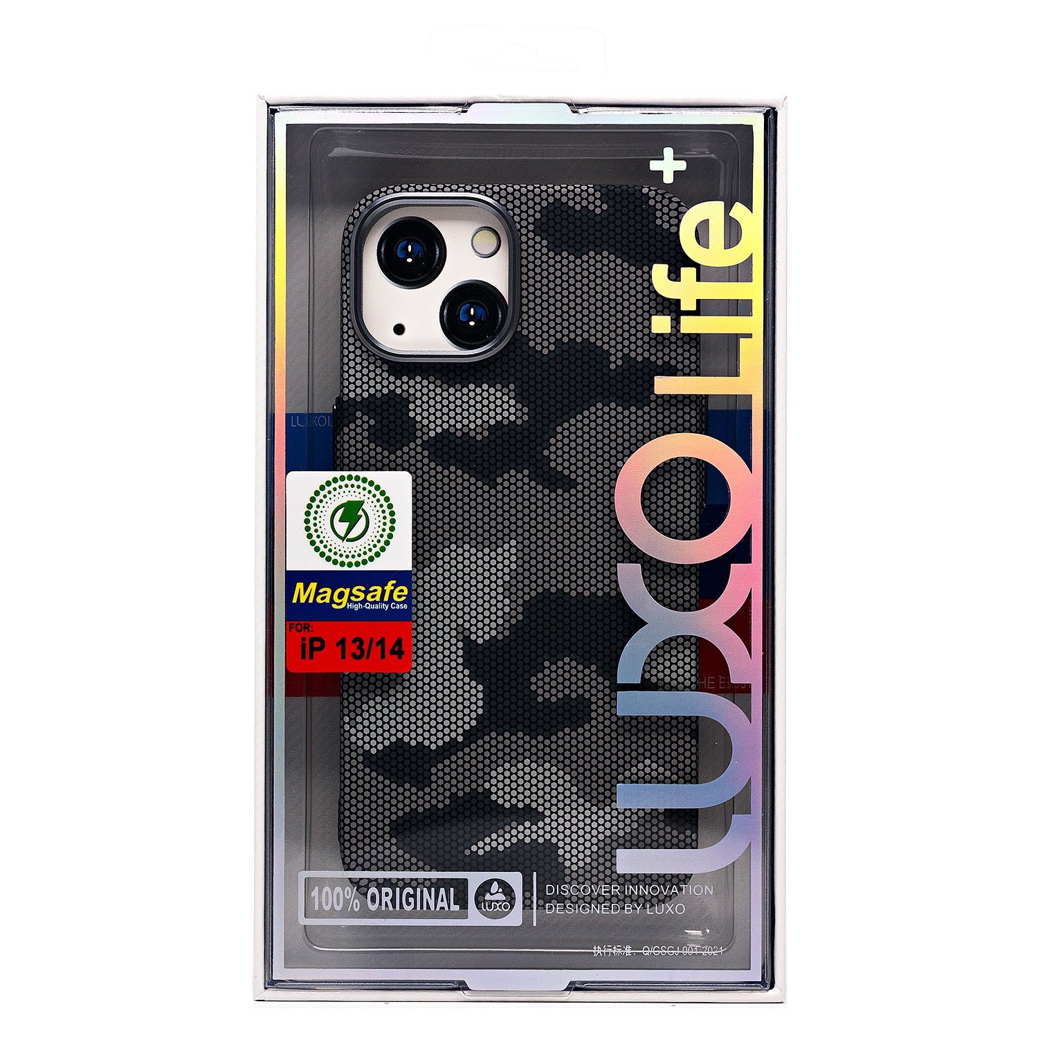 

Чехол-накладка Luxo Creative PC для смартфона Apple iPhone 13/iPhone 14, TPU, черный/серый 126 (235878)