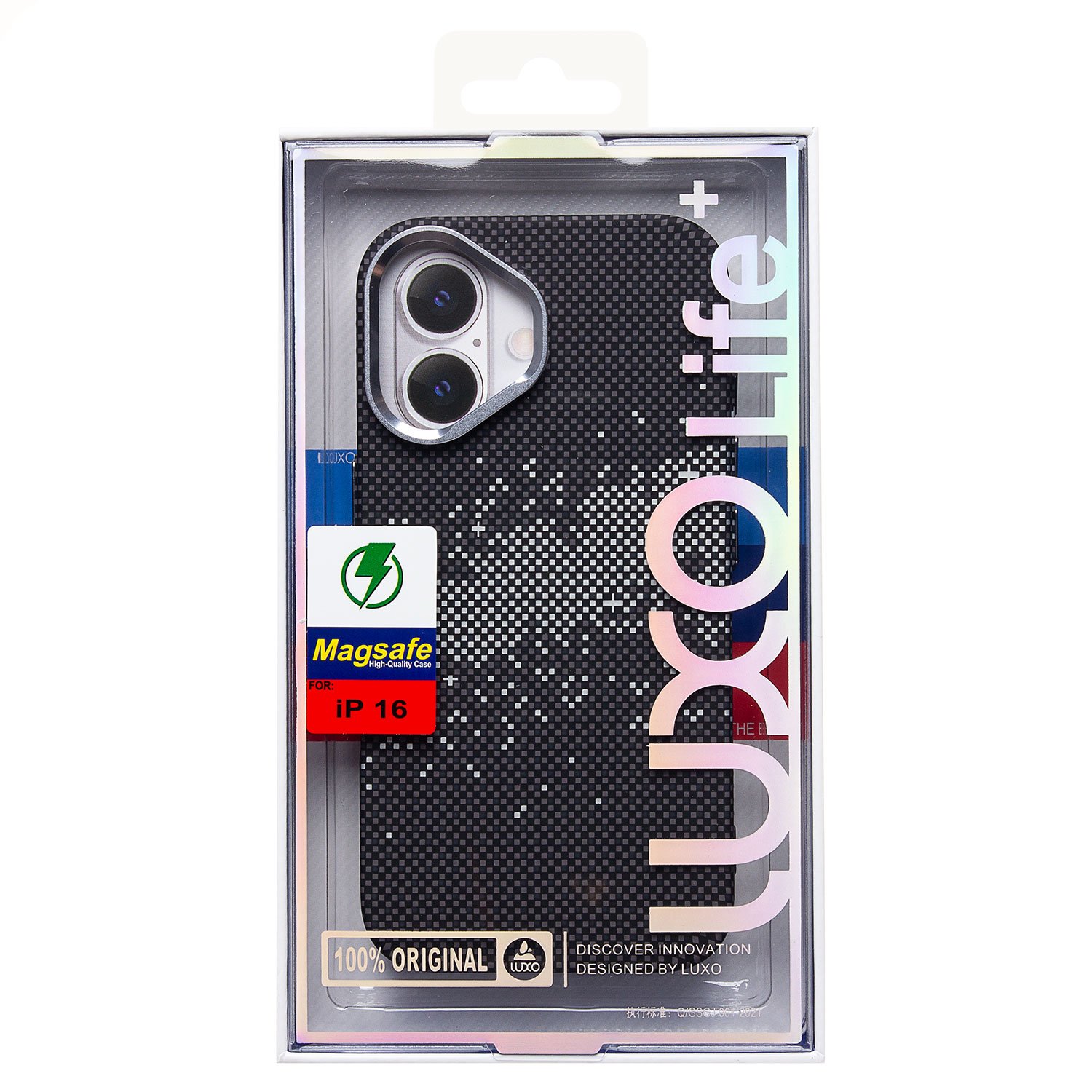 

Чехол-накладка Luxo Creative PC для смартфона Apple iPhone 16, TPU, черный/серый 136 (235574)