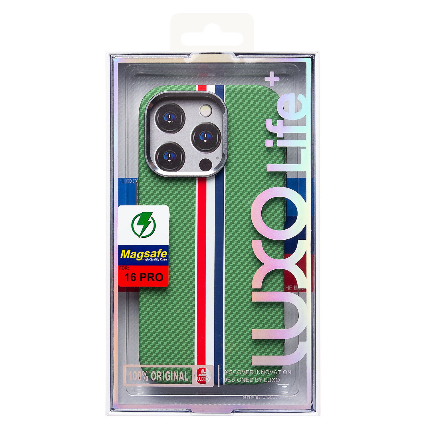 

Чехол-накладка Luxo Creative PC для смартфона Apple iPhone 16 Pro, TPU, зеленый 122 (235612)
