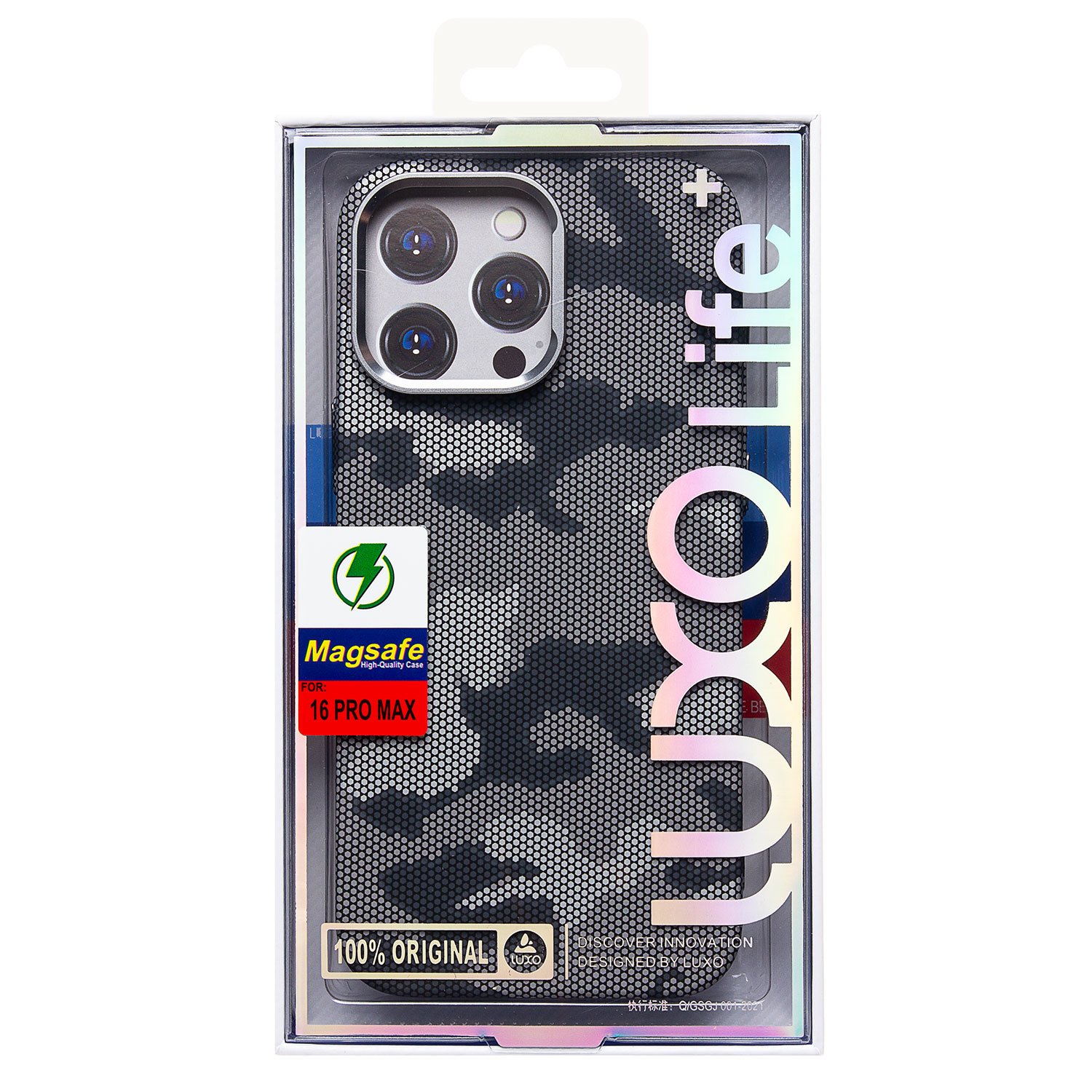 

Чехол-накладка Luxo Creative PC для смартфона Apple iPhone 16 Pro Max, TPU, черный/серый 126 (235618)