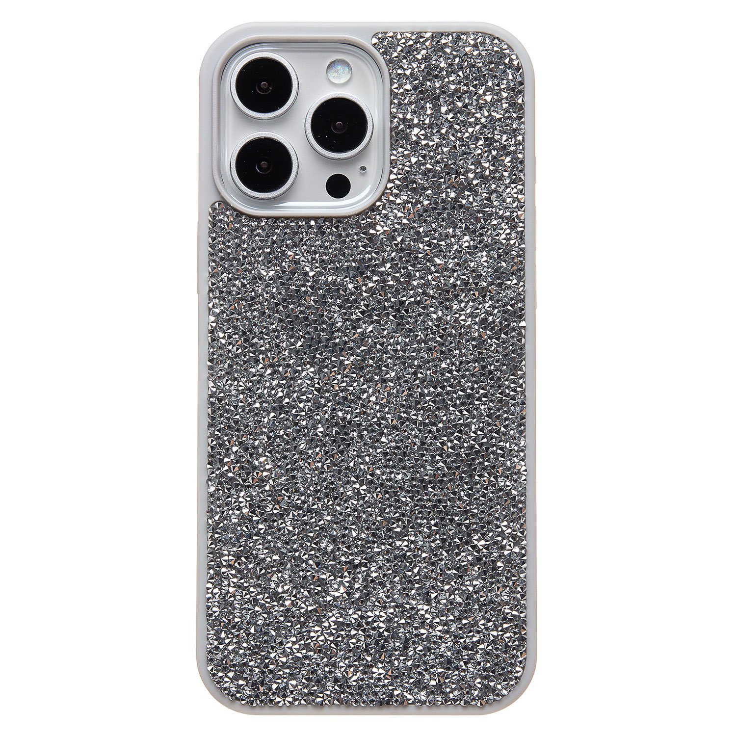 

Чехол-накладка Activ PC071 POSH SHINE для смартфона Apple iPhone 16 Pro Max, силикон, серебристый россыпь кристаллов (236538)