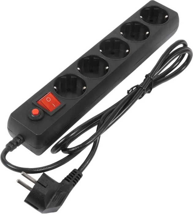 Сетевой фильтр Filum FL-SP3-5-5M-BL, 5-розеток, 5 м, черный (FL-SP3-5-5M-BL)