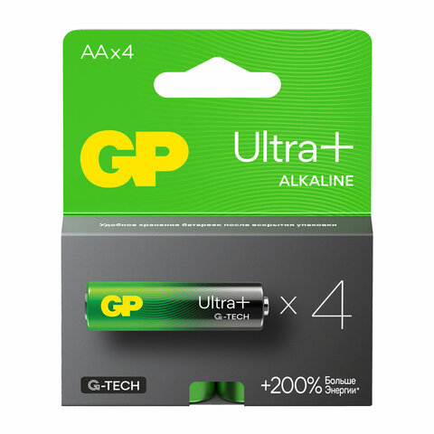 

Батарейка GP Ultra Plus G-Tech, AA (LR6), 1.5V, 4 шт. (4891199226014)