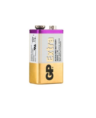 Батарейка GP Extra Alkaline, крона (6LR61/6LF22/1604A/1604S/6F22), 9V, 1 шт